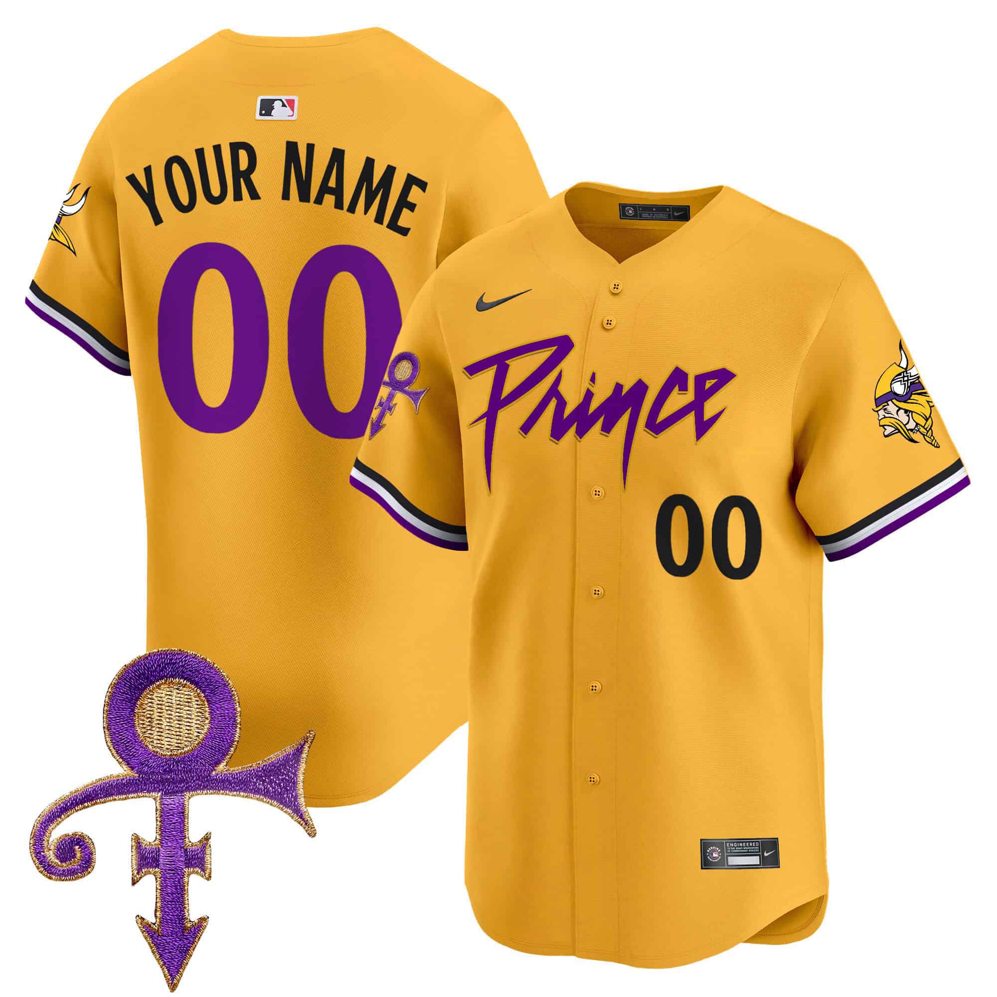 Men Minnesota Vikings Yellow 2024 Nike Prince Patch Vapor Premier Limited Custom NFL Jersey